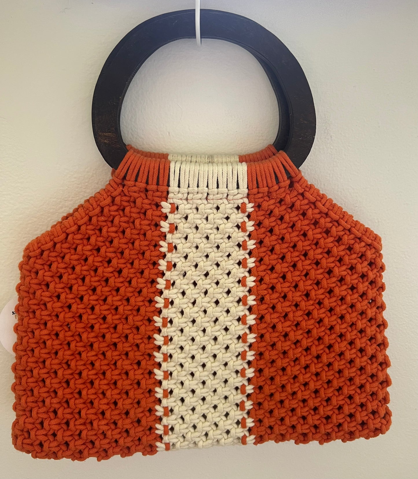 Macrame + Wooden Handle Bag