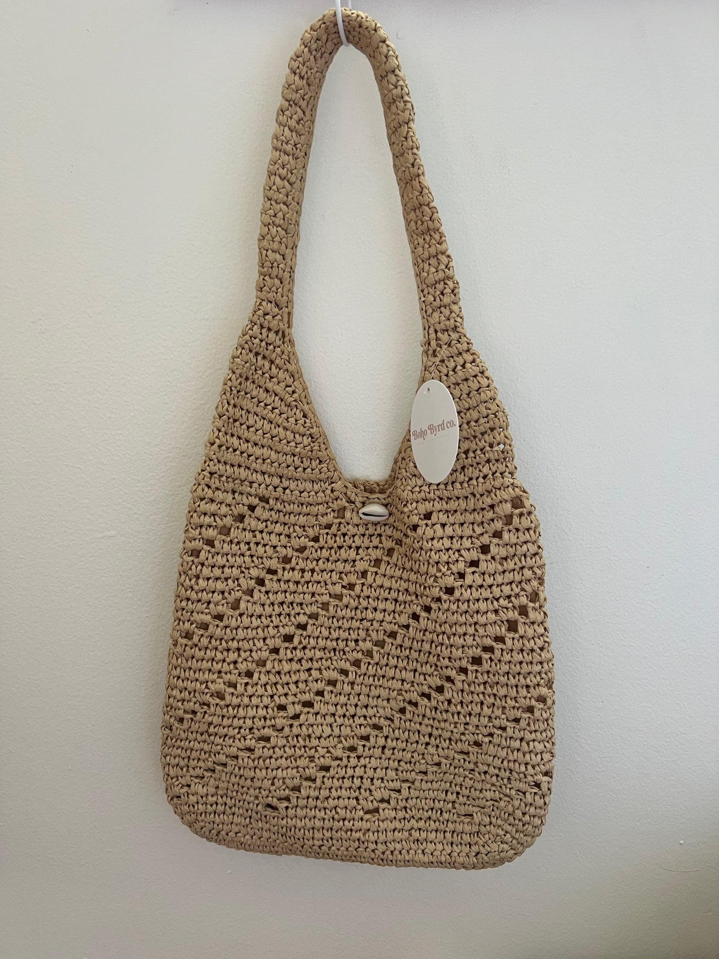 Straw + Shell Shoulder Bag