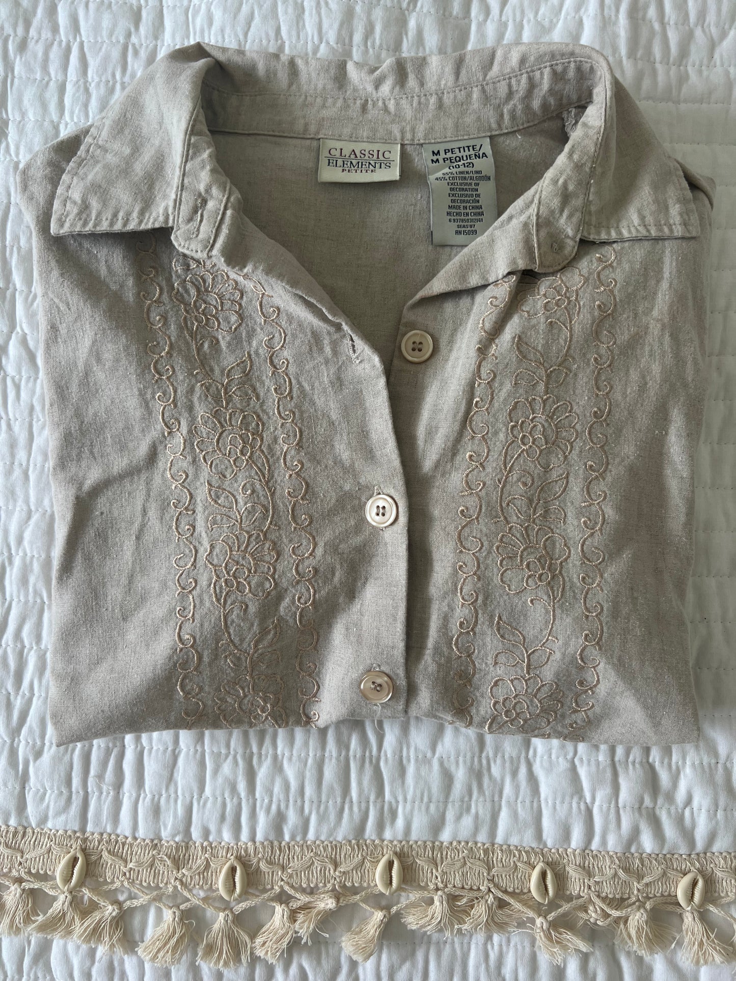 Vintage Embroidered Button Up