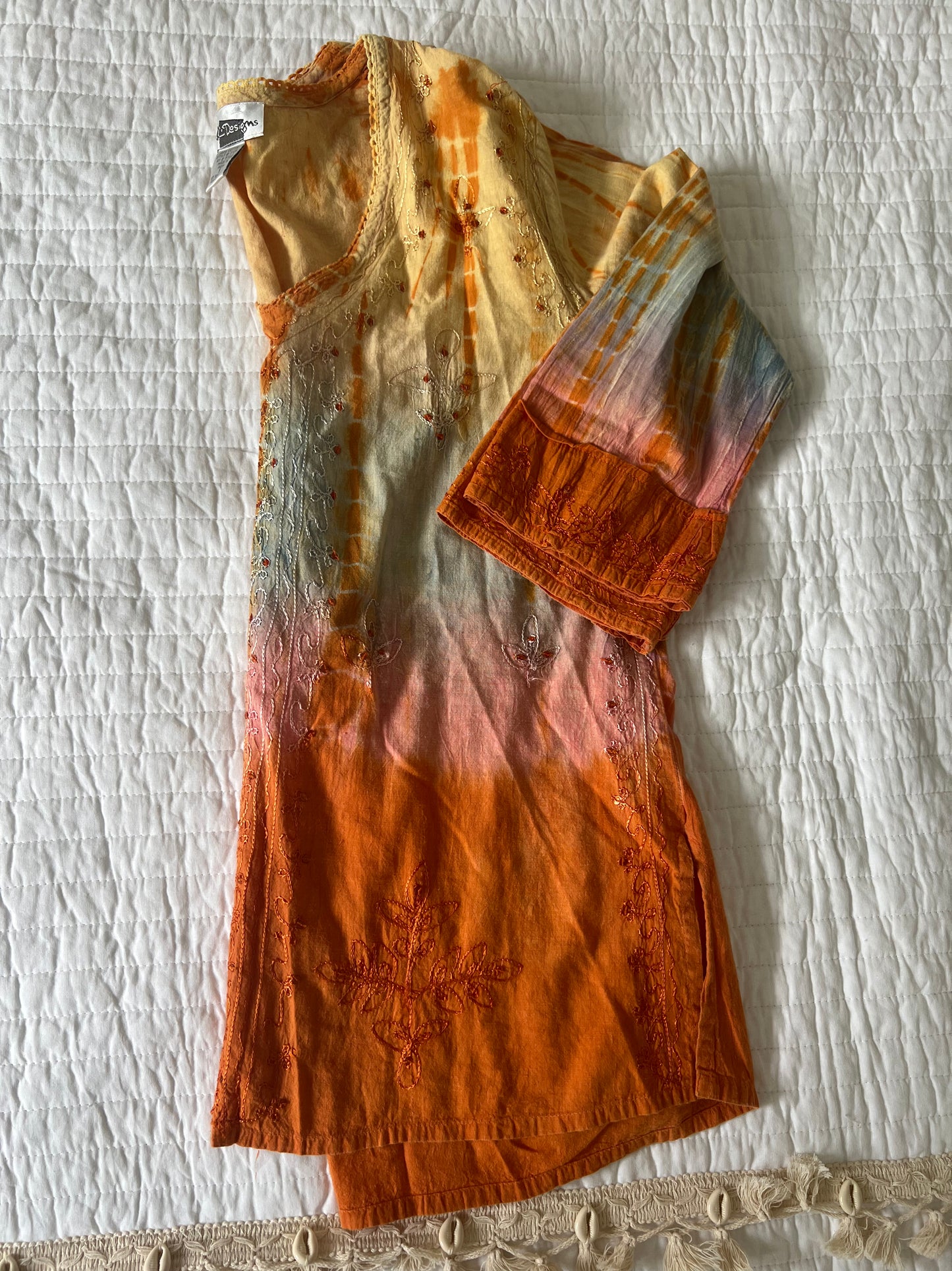 Tie Dye Embroidered Blouse