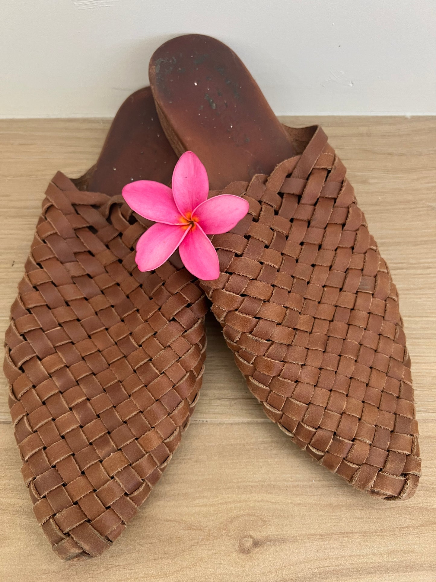 Woven Leather Mules