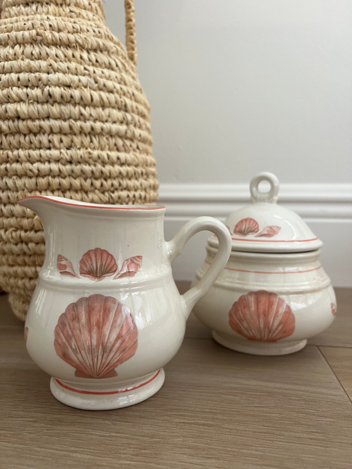 Seashell Cream & Sugar Jars