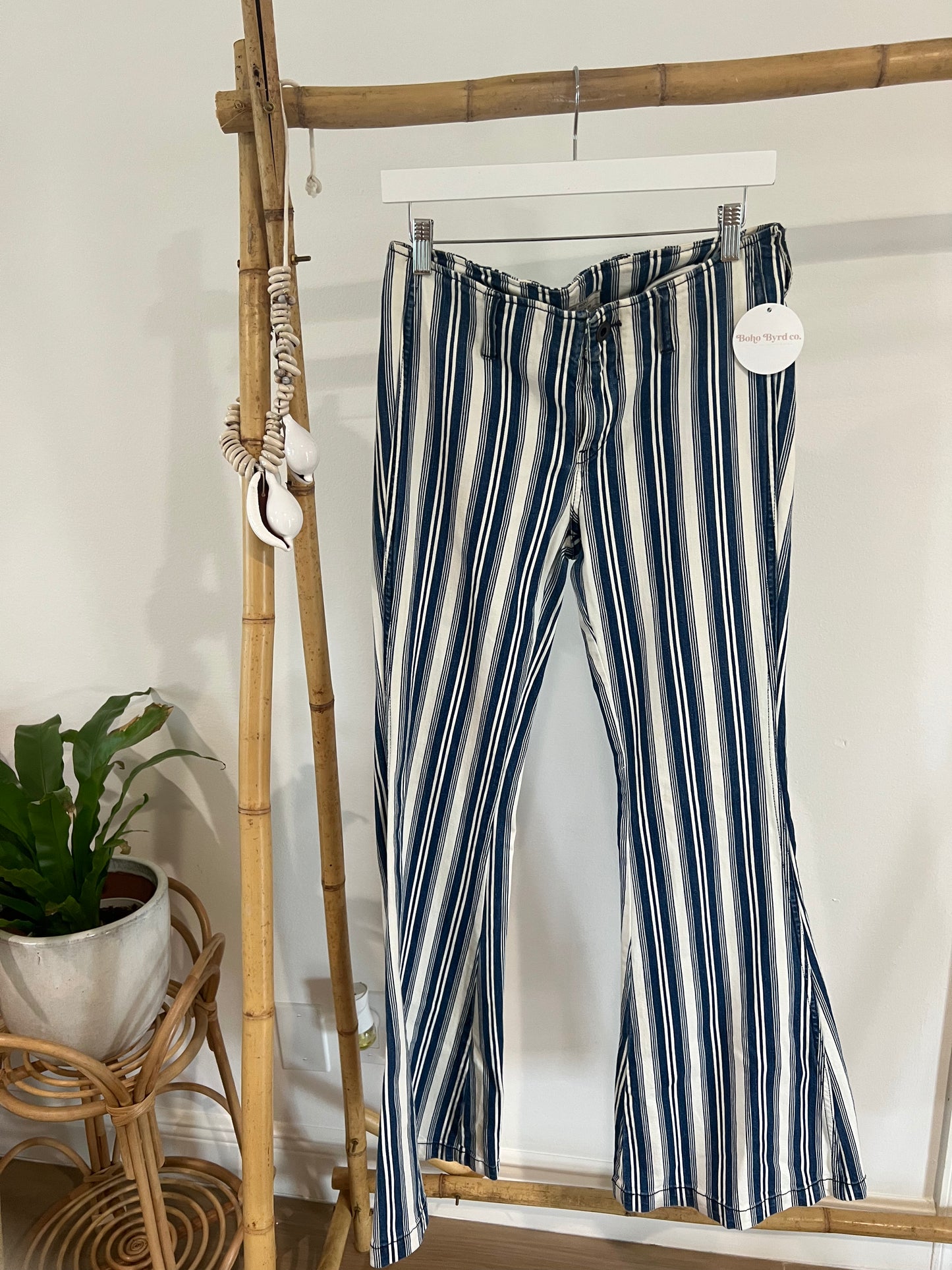 Beach Stripe Flare Jeans