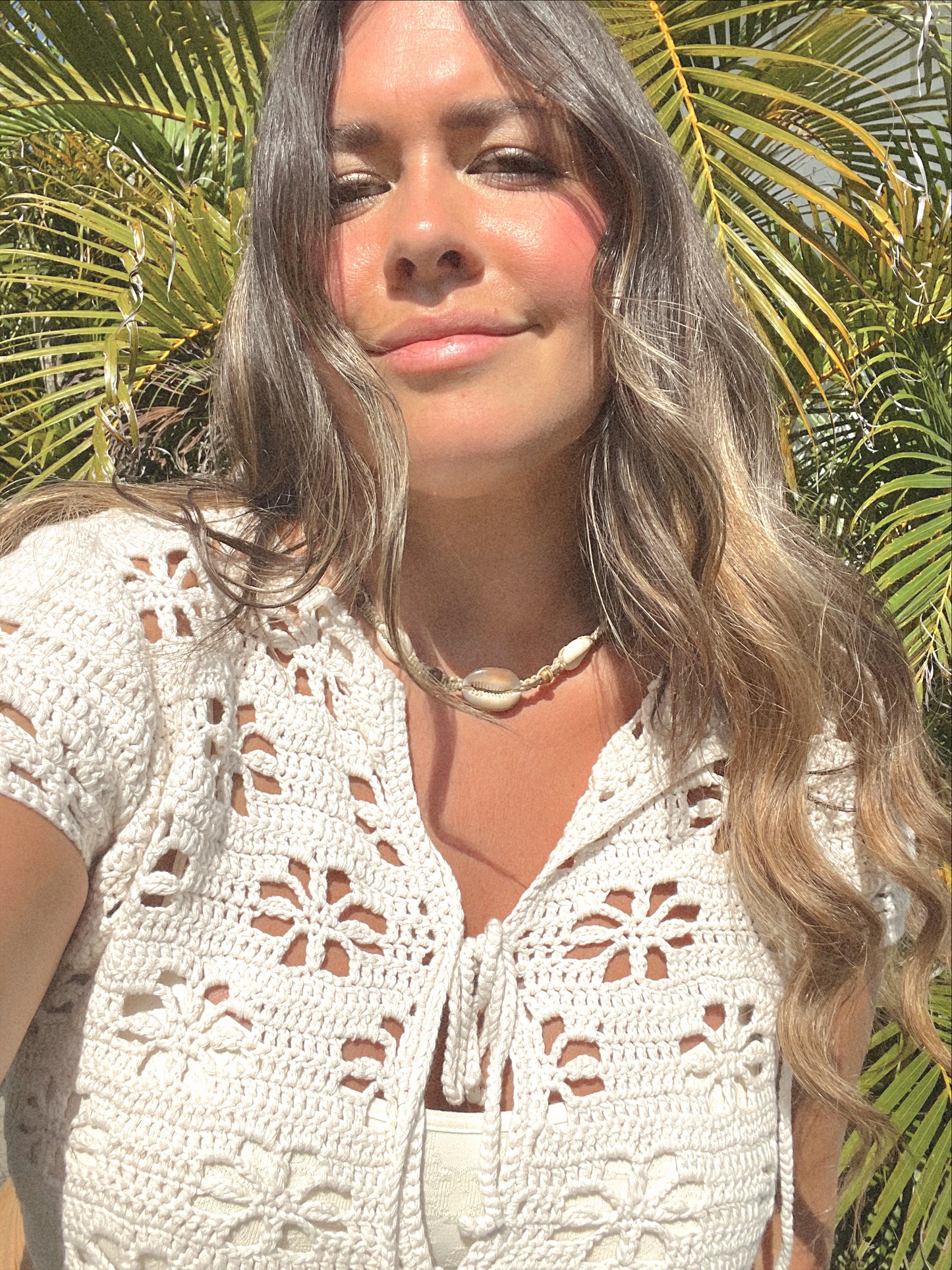 White + Brown Cowrie Choker