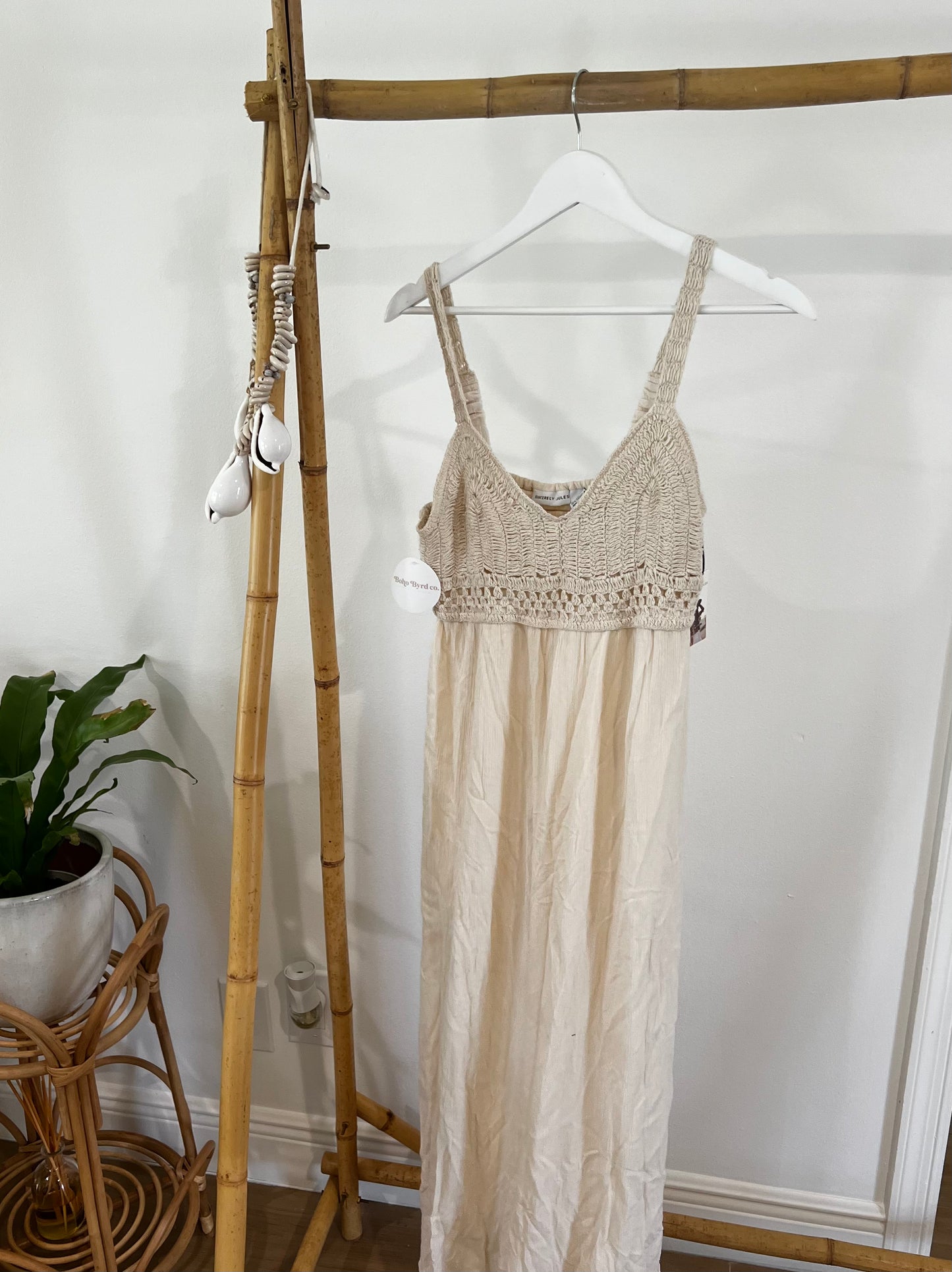 Crochet + Linen Maxi dress