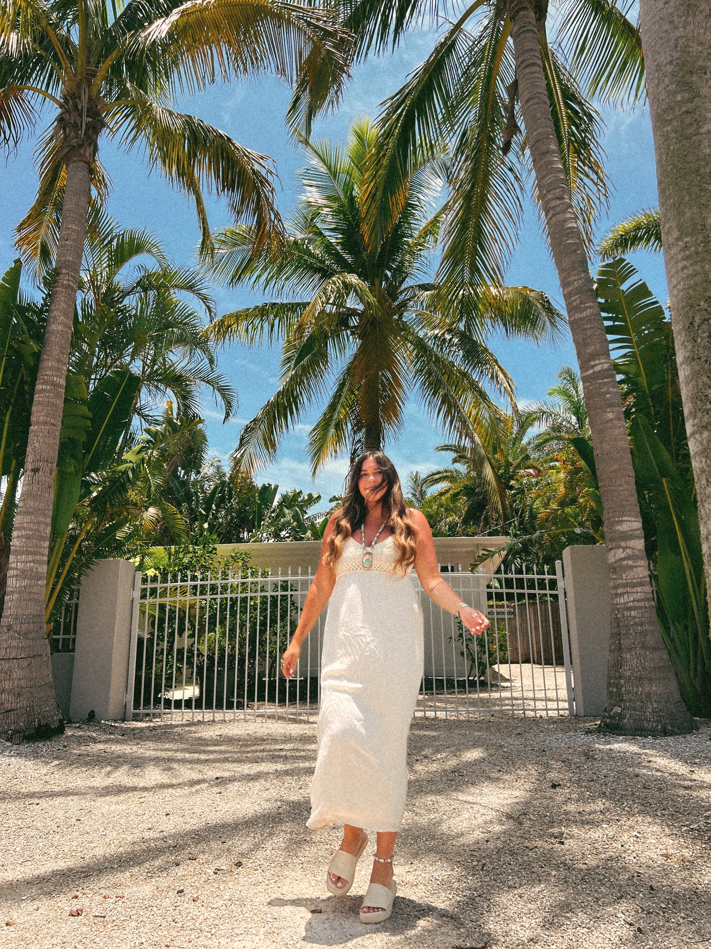 Crochet + Linen Maxi dress